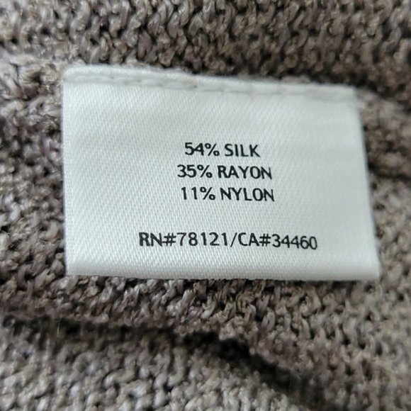 Eileen Fisher Petite gray silk blend knit cardigan - Picture 7 of 8